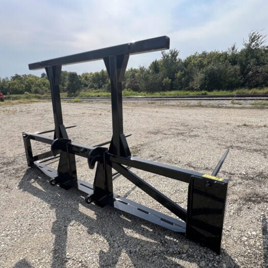 Stinger Attachments Skid Steer Bale Spear – Series 5 (BS5 - 3) 3 Bale or (BS5 - 5) 5 Bale Large Round Bale Mover - Stinger Attachments - Beacon Attachments