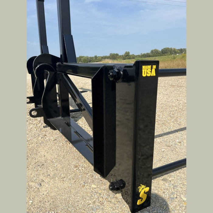 Stinger Attachments Wheel Loader Bale Spear – Series 5 (BS5 - 3) 3 Bale or (BS5 - 5) 5 Bale Large Round Bale Mover - Stinger Attachments - Beacon Attachments