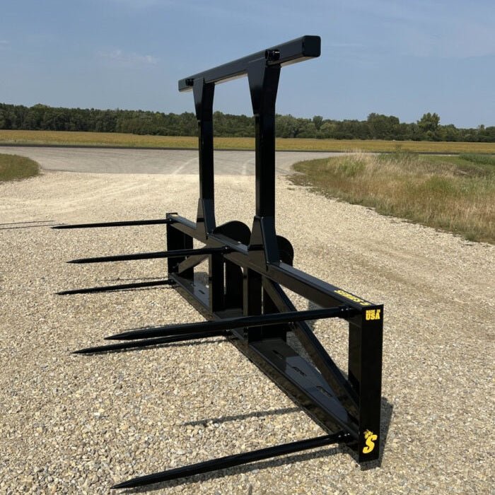 Stinger Attachments Wheel Loader Bale Spear – Series 5 (BS5 - 3) 3 Bale or (BS5 - 5) 5 Bale Large Round Bale Mover - Stinger Attachments - Beacon Attachments