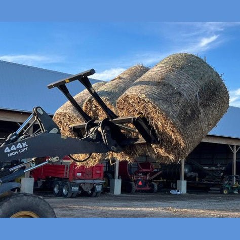 Stinger Attachments Wheel Loader Bale Spear – Series 5 (BS5 - 3) 3 Bale or (BS5 - 5) 5 Bale Large Round Bale Mover - Stinger Attachments - Beacon Attachments