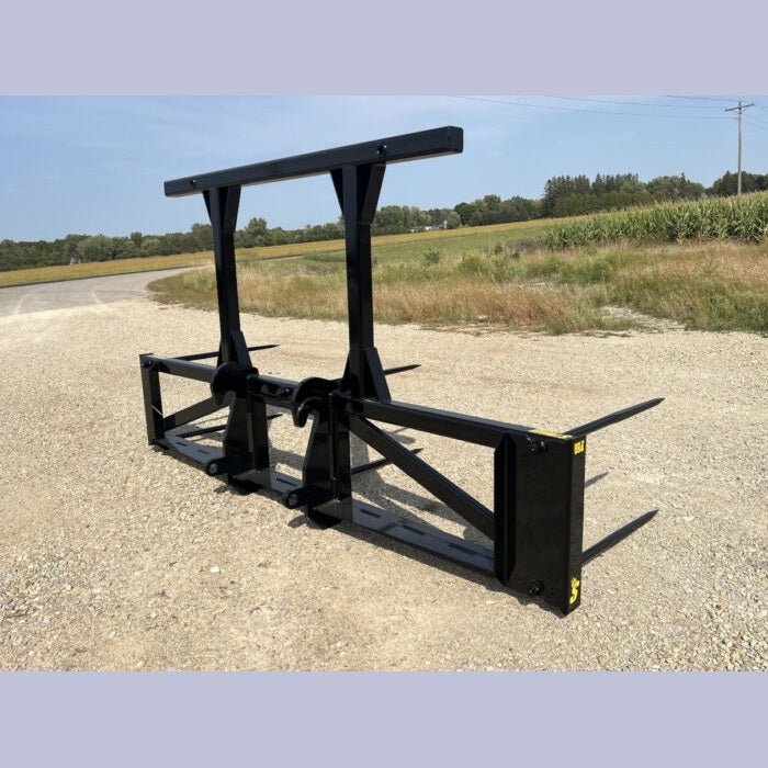 Stinger Attachments Wheel Loader Bale Spear – Series 5 (BS5 - 3) 3 Bale or (BS5 - 5) 5 Bale Large Round Bale Mover - Stinger Attachments - Beacon Attachments