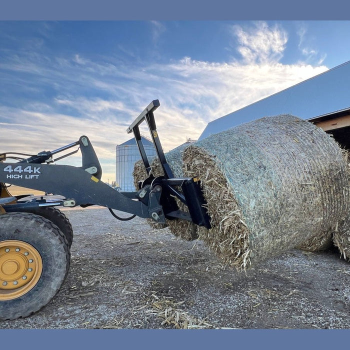 Stinger Attachments Wheel Loader Bale Spear – Series 5 (BS5 - 3) 3 Bale or (BS5 - 5) 5 Bale Large Round Bale Mover - Stinger Attachments - Beacon Attachments