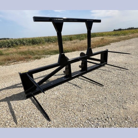 Stinger Attachments Wheel Loader Bale Spear – Series 5 (BS5 - 3) 3 Bale or (BS5 - 5) 5 Bale Large Round Bale Mover - Stinger Attachments - Beacon Attachments