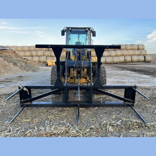 Stinger Attachments Wheel Loader Bale Spear – Series 5 (BS5 - 3) 3 Bale or (BS5 - 5) 5 Bale Large Round Bale Mover - Stinger Attachments - Beacon Attachments